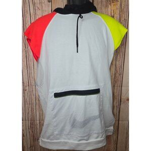 Nike Dri-Fit Sleeveless Hoodie Medium White Neon Accents